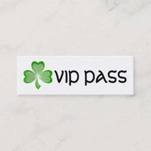 Visita Mini Shamrock White 'VIP PASS' - magra cartão de visit