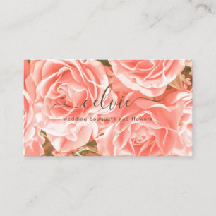 Visita Minimalista Floral Rosa Elegante  Cartão de visit