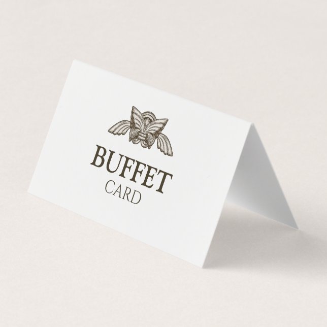 Visita Modelo de cartão de buffet com tema da Grécia (Traseira)