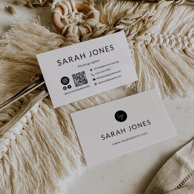 Visita Modelo de cartão de negócios Boho (Boho Business Card Template)