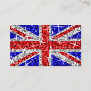 Visita Modelo de cartão de negócios branco Glitz UK