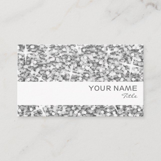 Visita modelo de cartão de negócios branco "Silver" de st (Frente)