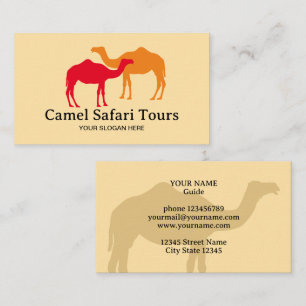 Visita Modelo de cartão de negócios Camel Safari Tours