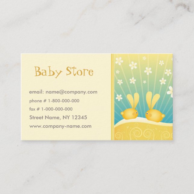 Visita Modelo de cartão de negócios da loja do bebê (Frente)