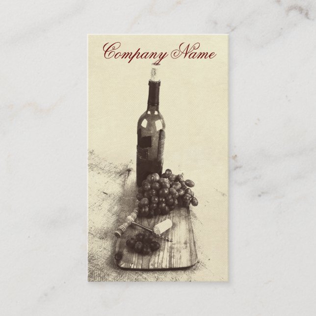 Visita Modelo de cartão de negócios das garrafas de vinho (Frente)