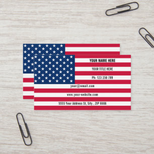 Visita Modelo de cartão de negócios de Bandeira Americana