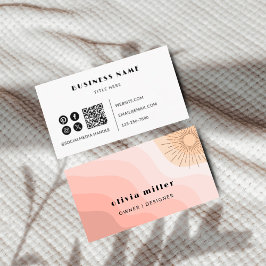 Visita Modelo de cartão de negócios de código QR minimali