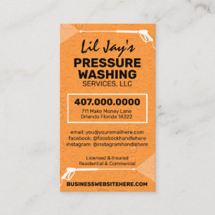 Visita Modelo de cartão de negócios de limpeza e lavage