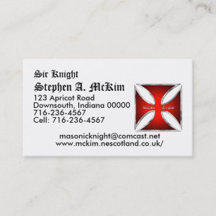 Visita Modelo de cartão de negócios de Templar