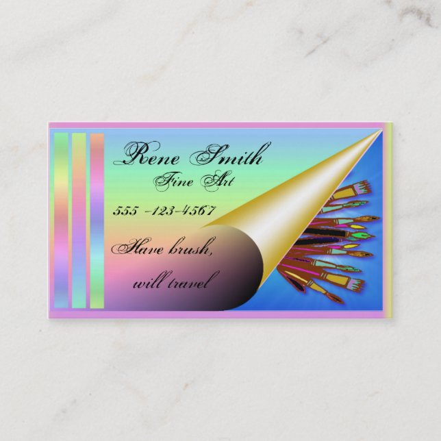 Visita Modelo de cartão de negócios do artista (Frente)