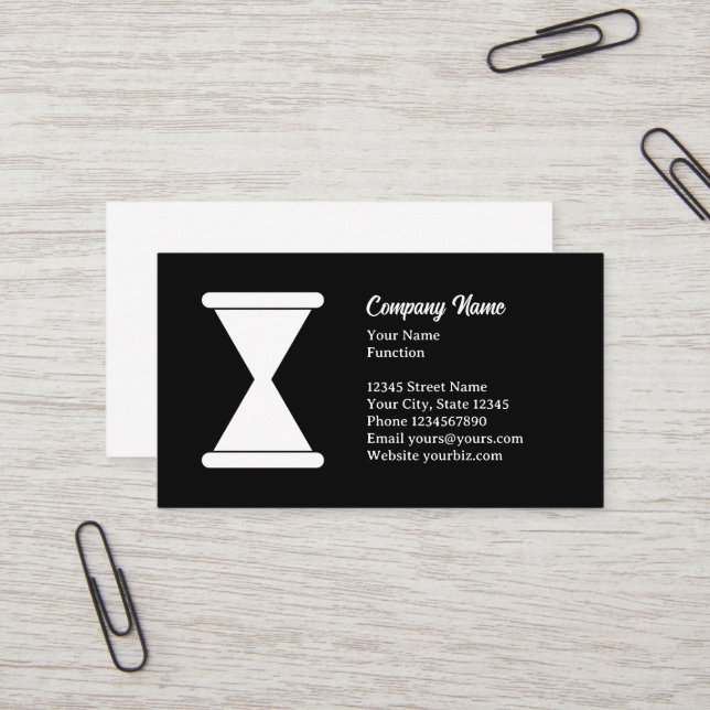 Visita Modelo de cartão de negócios do logotipo do timer  (Frente/Verso In Situ)
