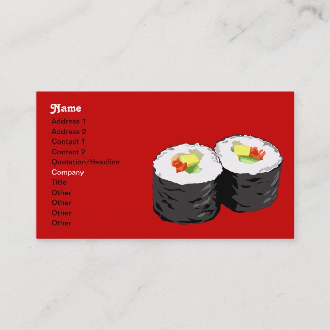 Visita Modelo de cartão de negócios do sushi (Frente)