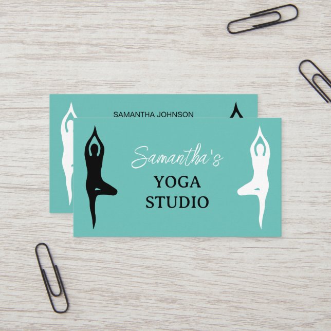 Visita Modelo de cartão de negócios do Yoga Studio com lo (Frente/Verso In Situ)