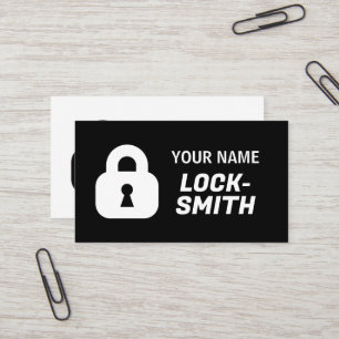 Visita Modelo de cartão de negócios Locksmith com logotip