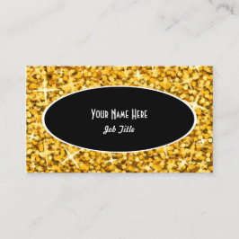Visita Modelo de cartão de negócios Oval Preto "Dourado" 