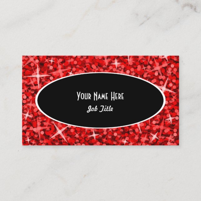 Visita Modelo de cartão de negócios Oval Preto Vermelho G (Frente)