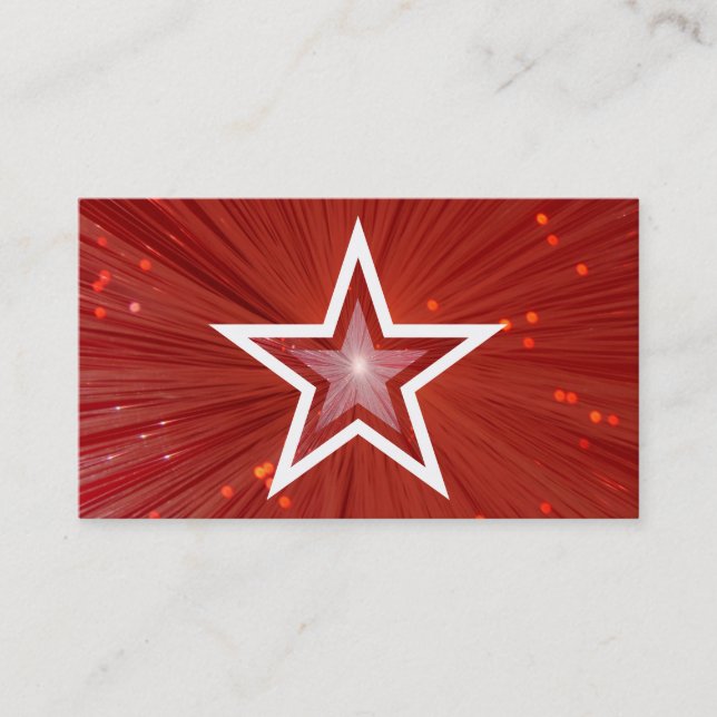 Visita Modelo de cartão de negócios Red Star branco para  (Frente)