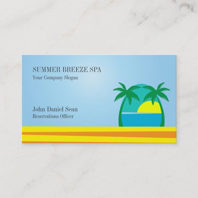 Visita Modelo de cartão de negócios Spa Hotel Beach Resor (Frente)