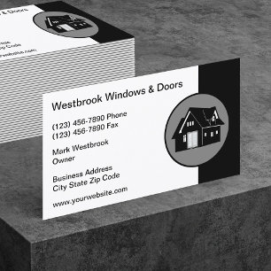 Visita Modelo de cartão de negócios Windows E Portas