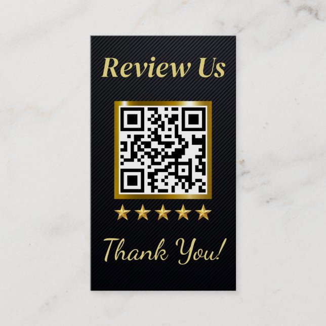 Visita Modelo de cartão de revisão comercial preto e Dour (Frente)