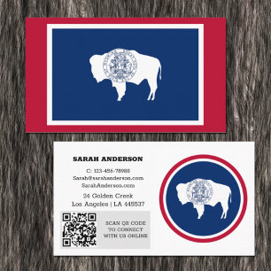 Visita Modern Wyoming Cartão de visita, Wyoming Flag / EU