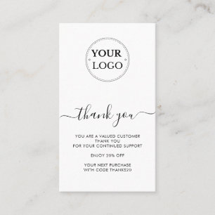 Visita Muito obrigado Cartão de Desconto do Logotipo Empr
