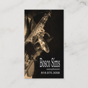 Visita Músico do saxofonista para o cartão de indústri