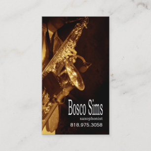 Visita Músico do saxofonista para o cartão de indústri