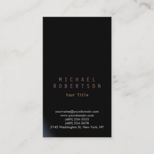 Visita Na moda Vertical Black Plain Simple Cartão de visi
