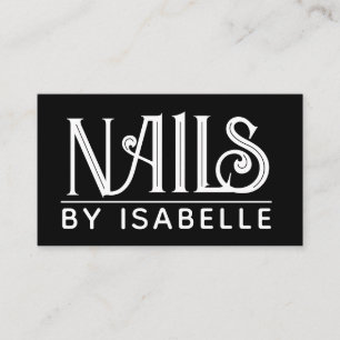 Visita Nail Tech Nail Artist Dourado Black Cartão de visi