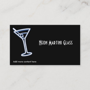 Visita Neon Martini Mixology Modelo de cartão de negócios
