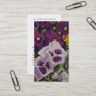 Visita No Loving Memory Pansy Flower Cartão de condolênci