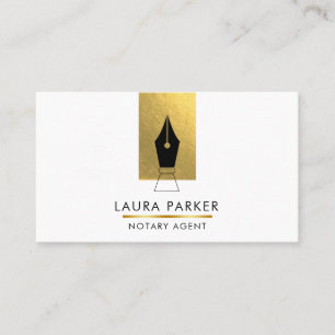 Visita Notary Bank Loan Agent Dourado Nib Cartão de visit