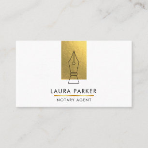 Visita Notary Bank Loan Agent Dourado Nib Cartão de visit