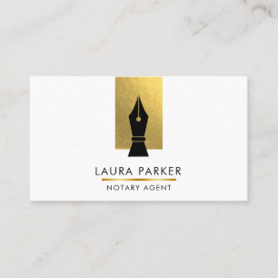 Visita Notary Bank Loan Agent Dourado Nib Cartão de visit