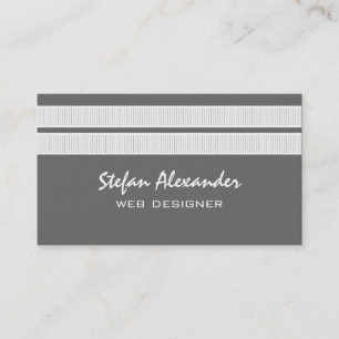 Visita O chique simples listra o cartão de visita, cinza