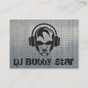 Visita O DJ legal enfrenta o logotipo no cartão de visit