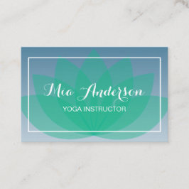 Visita O verde azul de flor de Lotus relaxa o cartão de