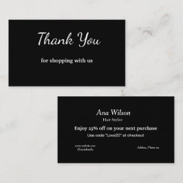 Visita Obrigado clássico branco azul que você cartão de v