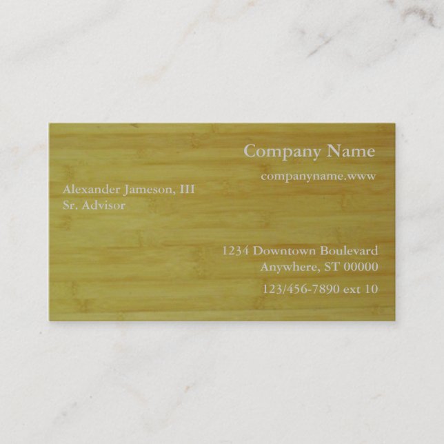 Visita Ônibus. Cartão - os conselhos de bambu (Frente)