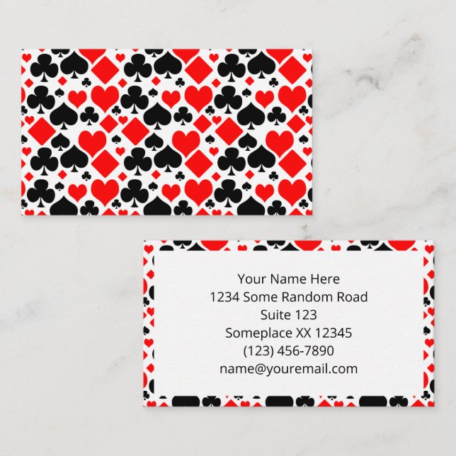 Visita Padrão de conjunto de cartão de reprodução (Frente/Verso)