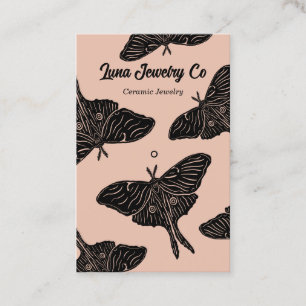 Visita Peach Mystical Luna Moth Jewelry Pin Cartão de vis
