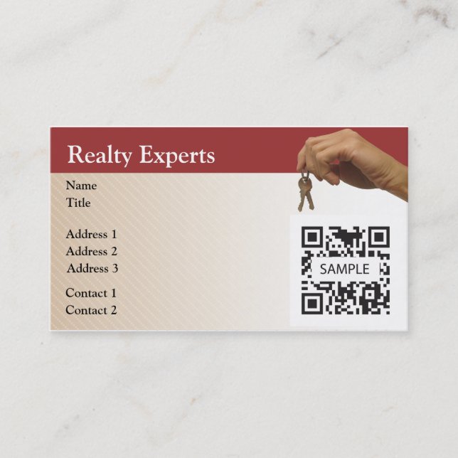 Visita Peritos do Realty do modelo de cartão de negócios (Frente)