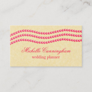 Visita Pérolas elegantes cartão de visita, magenta