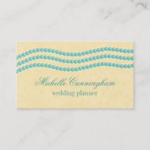 Visita Pérolas elegantes cartão de visita, turquesa