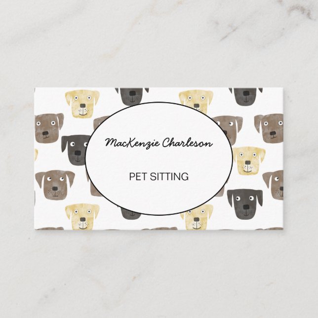 Visita Pet Sitting Labrador Retriever Dog Cartão de visit (Frente)
