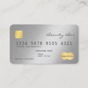 Visita Platina de brilho de cartão de crédito simples