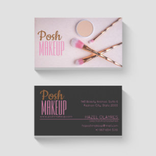 Visita Posh Prepare Pincéis Dourados/Rosa Cartão de vis