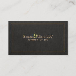 Visita Procurador Legista Faux Black Linen Cartão de visi