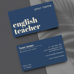Visita Professor de ESL inglês segunda língua Cartão de V